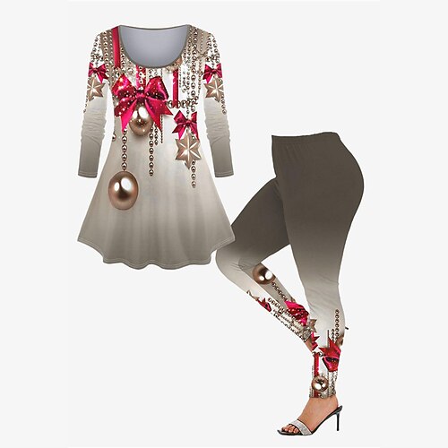 Women's Plus Size Tops Christmas Set Graphic Print Long Sleeve Crew Neck Casual Festival Daily Polyester Winter Fall Gray
Women's Plus Size Tops Christmas Set Graphic Print Long Sleeve Crew Neck Casual Festival Daily Polyester Winter Fall Gray