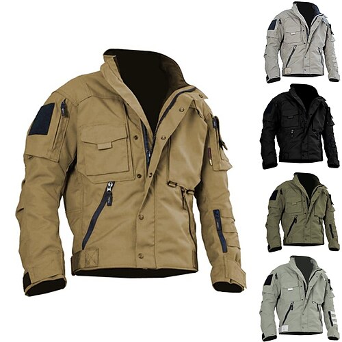 Men's Winter Jacket Outdoor Jacket Tactical Jacket Windproof Warm Sports Outdoor Daily Going out Single Breasted Turndown Military Jacket Outerwear Solid Color Full Zip Zipper Pocket Black Khaki Army
Men's Winter Jacket Outdoor Jacket Tactical Jacket Windproof Warm Sports Outdoor Daily Going out Single Breasted Turndown Military Jacket Outerwear Solid Color Full Zip Zipper Pocket Black Khaki Army