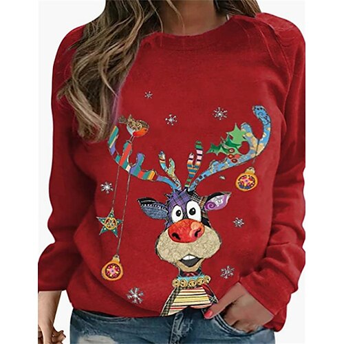Women's Plus Size Christmas Tops Pullover Sweatshirt Animal Letter Print Long Sleeve Crew Neck Casual Holiday Festival Daily Polyester Winter Fall Green Blue
Women's Plus Size Christmas Tops Pullover Sweatshirt Animal Letter Print Long Sleeve Crew Neck Casual Holiday Festival Daily Polyester Winter Fall Green Blue