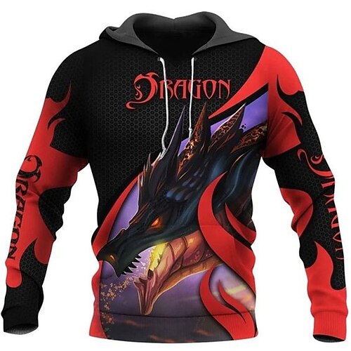 Men's Pullover Hoodie Sweatshirt Red Hooded Dragon Graphic Prints Print Daily Sports 3D Print Basic Streetwear Designer Spring Fall Clothing Apparel Hoodies Sweatshirts
Men's Pullover Hoodie Sweatshirt Red Hooded Dragon Graphic Prints Print Daily Sports 3D Print Basic Streetwear Designer Spring Fall Clothing Apparel Hoodies Sweatshirts