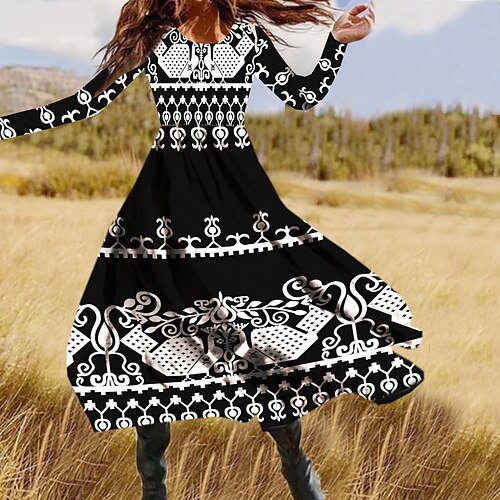 Women's Casual Dress Swing Dress Midi Dress Black Long Sleeve Floral Pocket Winter Fall Spring Crew Neck Fashion Daily Weekend 2022 S M L XL XXL 3XL
Women's Casual Dress Swing Dress Midi Dress Black Long Sleeve Floral Pocket Winter Fall Spring Crew Neck Fashion Daily Weekend 2022 S M L XL XXL 3XL