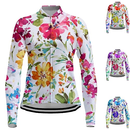 21Grams Women's Cycling Jersey Long Sleeve Bike Top with 3 Rear Pockets Mountain Bike MTB Road Bike Cycling Breathable Quick Dry Moisture Wicking Reflective Strips Purple Yellow Red Floral Botanical
21Grams Women's Cycling Jersey Long Sleeve Bike Top with 3 Rear Pockets Mountain Bike MTB Road Bike Cycling Breathable Quick Dry Moisture Wicking Reflective Strips Purple Yellow Red Floral Botanical