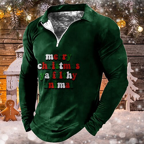 Men's Collar Polo Shirt Golf Shirt Letter Graphic Prints Turndown Green Khaki 3D Print Christmas Street Long Sleeve Zipper Print Clothing Apparel Fashion Designer Casual Breathable
Men's Collar Polo Shirt Golf Shirt Letter Graphic Prints Turndown Green Khaki 3D Print Christmas Street Long Sleeve Zipper Print Clothing Apparel Fashion Designer Casual Breathable