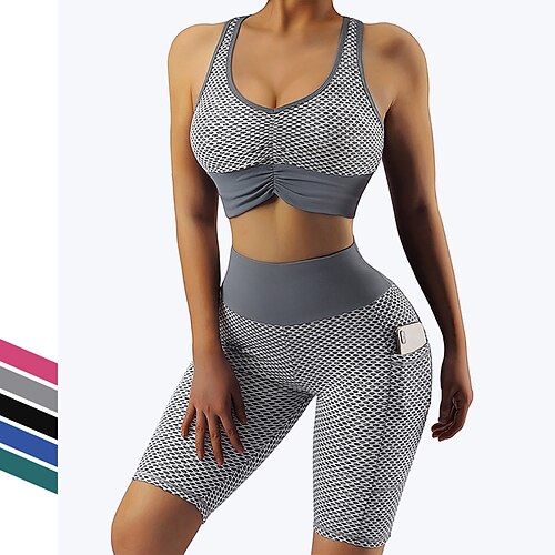 Women's Yoga Suit Winter 2 Piece Solid Color Shorts Sports Bra Clothing Suit Black Green Spandex Yoga Fitness Gym Workout Breathable Soft Sport Activewear Stretchy
Women's Yoga Suit Winter 2 Piece Solid Color Shorts Sports Bra Clothing Suit Black Green Spandex Yoga Fitness Gym Workout Breathable Soft Sport Activewear Stretchy