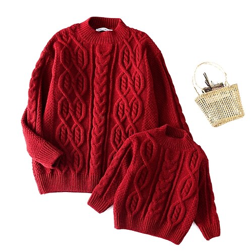 Mommy and Me Sweater Solid Color Home Crewneck Red Long Sleeve Cute Matching Outfits
Mommy and Me Sweater Solid Color Home Crewneck Red Long Sleeve Cute Matching Outfits