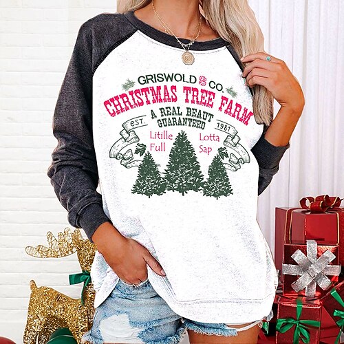 Women's Sweatshirt Pullover Basic Black White Christmas Tree Christmas Round Neck Long Sleeve S M L XL 2XL 3XL
Women's Sweatshirt Pullover Basic Black White Christmas Tree Christmas Round Neck Long Sleeve S M L XL 2XL 3XL