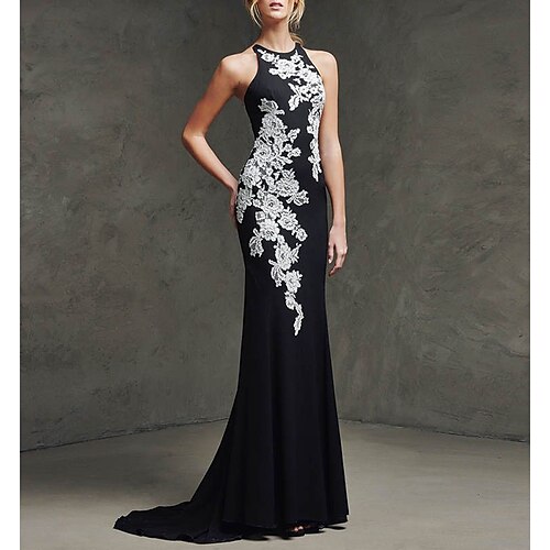 A sirena Vestiti da sera Monocolore Vestito Formale Strascico a terra Senza maniche Con decorazione gioiello Di pizzo con Con applique 2023
A sirena Vestiti da sera Monocolore Vestito Formale Strascico a terra Senza maniche Con decorazione gioiello Di pizzo con Con applique 2023