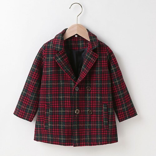 Toddler Girls' Woolen Coat Plaid Active Outdoor Coat Outerwear 3-7 Years Winter Red
Toddler Girls' Woolen Coat Plaid Active Outdoor Coat Outerwear 3-7 Years Winter Red