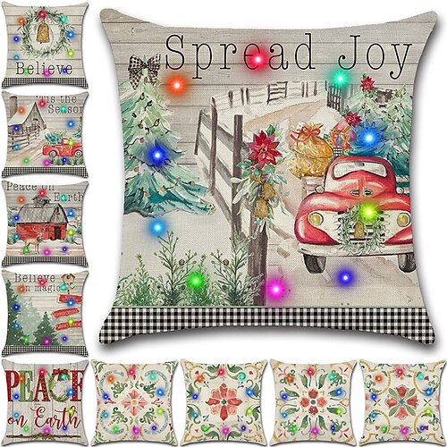Christmas LED Lights Throw Pillow Cover 1PC Winter Wonderland Soft Decorative Square Cushion Pillowcase for Bedroom Livingroom Sofa Couch Chair Superior Quality
Christmas LED Lights Throw Pillow Cover 1PC Winter Wonderland Soft Decorative Square Cushion Pillowcase for Bedroom Livingroom Sofa Couch Chair Superior Quality