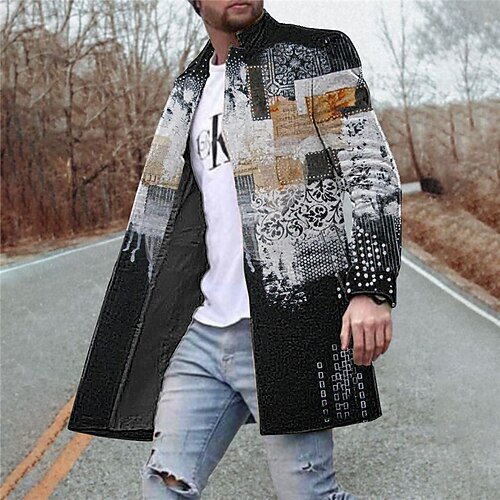 Men's Coat Warm Work Single Breasted Floral Color Block 3D Printed Graphic Turndown Fashion Jacket Outerwear Long Sleeve Pocket Fall & Winter
Men's Coat Warm Work Single Breasted Floral Color Block 3D Printed Graphic Turndown Fashion Jacket Outerwear Long Sleeve Pocket Fall & Winter