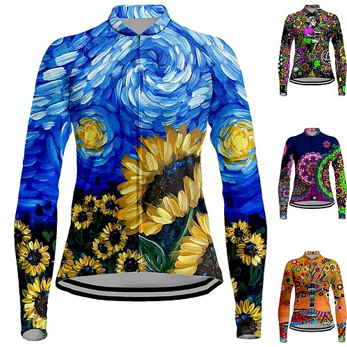 Women's Cycling Jersey Long Sleeve Bike Jersey Top with 3 Rear Pockets Mountain Bike MTB Road Bike Cycling Breathable Quick Dry Moisture Wicking Reflective Strips Green Royal Blue Dark Blue Floral
Women's Cycling Jersey Long Sleeve Bike Jersey Top with 3 Rear Pockets Mountain Bike MTB Road Bike Cycling Breathable Quick Dry Moisture Wicking Reflective Strips Green Royal Blue Dark Blue Floral