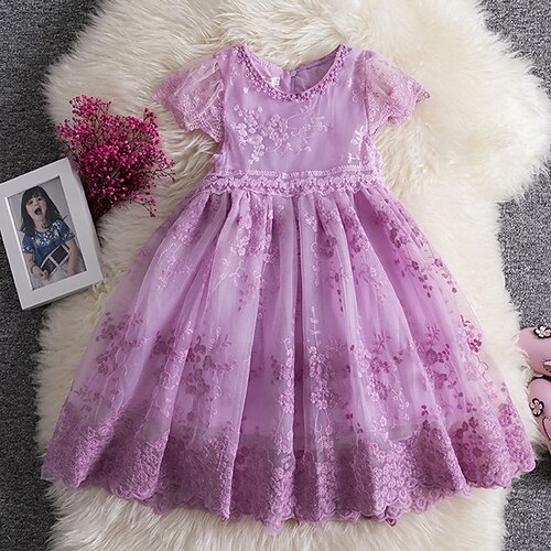 Kids Girls' Lace Embroidered Dress Solid Colored White Purple Knee-length Short Sleeve Active Cute Princess Dresses 2-8 Years
Kids Girls' Lace Embroidered Dress Solid Colored White Purple Knee-length Short Sleeve Active Cute Princess Dresses 2-8 Years