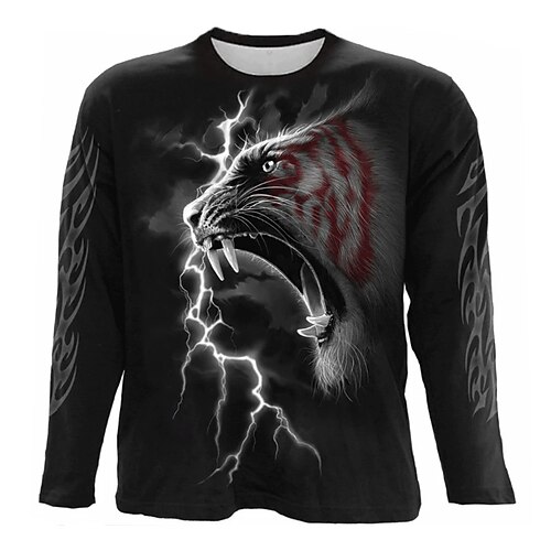 Men's T shirt Tee Animal Tiger Graphic Prints Crew Neck Black 3D Print Outdoor Street Long Sleeve Print Clothing Apparel Basic Vintage Sports Designer
Men's T shirt Tee Animal Tiger Graphic Prints Crew Neck Black 3D Print Outdoor Street Long Sleeve Print Clothing Apparel Basic Vintage Sports Designer