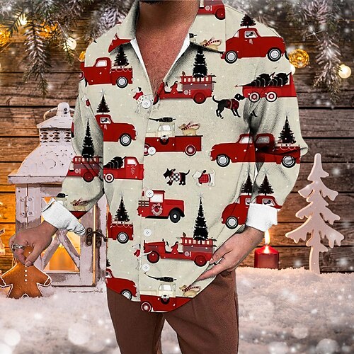 Men's Shirt Car Graphic Prints Turndown Beige 3D Print Christmas Street Long Sleeve Button-Down Print Clothing Apparel Fashion Designer Casual Soft
Men's Shirt Car Graphic Prints Turndown Beige 3D Print Christmas Street Long Sleeve Button-Down Print Clothing Apparel Fashion Designer Casual Soft