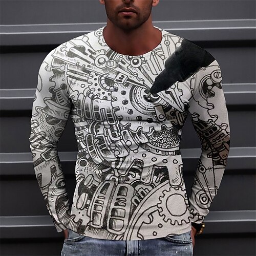 Men's T shirt Tee Graphic Prints Machine Crew Neck White 3D Print Outdoor Street Long Sleeve Print Clothing Apparel Basic Sports Designer Casual
Men's T shirt Tee Graphic Prints Machine Crew Neck White 3D Print Outdoor Street Long Sleeve Print Clothing Apparel Basic Sports Designer Casual