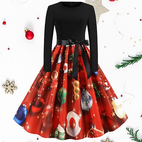 Robe balançoire de noël pour femmes robe vintage mini robe noir à manches longues imprimé nœud imprimé hiver automne ras du cou vintage romantique traditionnel 2022 s m l xl 2xl
Robe balançoire de noël pour femmes robe vintage mini robe noir à manches longues imprimé nœud imprimé hiver automne ras du cou vintage romantique traditionnel 2022 s m l xl 2xl