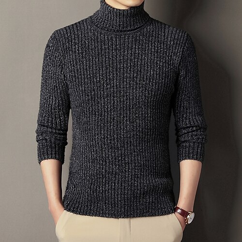Men's Sweater Pullover Sweater Jumper Ribbed Knit Knitted Solid Color Turtleneck Keep Warm Modern Contemporary Work Daily Wear Clothing Apparel Fall & Winter Black Coffee M L XL
Men's Sweater Pullover Sweater Jumper Ribbed Knit Knitted Solid Color Turtleneck Keep Warm Modern Contemporary Work Daily Wear Clothing Apparel Fall & Winter Black Coffee M L XL
