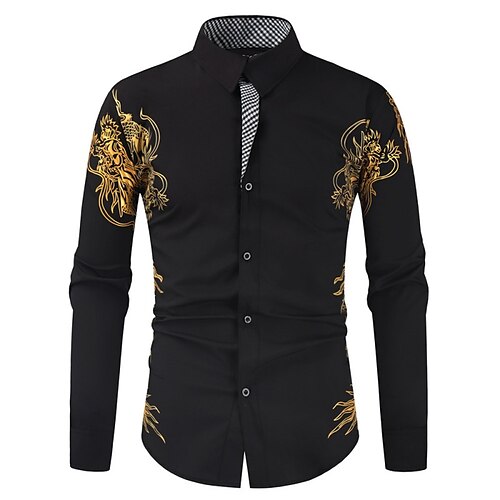 Men's Vintage Shirt Regular Fit Long Sleeve Square Neck Printing Cotton Blend Black Red Navy Blue 2022
Men's Vintage Shirt Regular Fit Long Sleeve Square Neck Printing Cotton Blend Black Red Navy Blue 2022