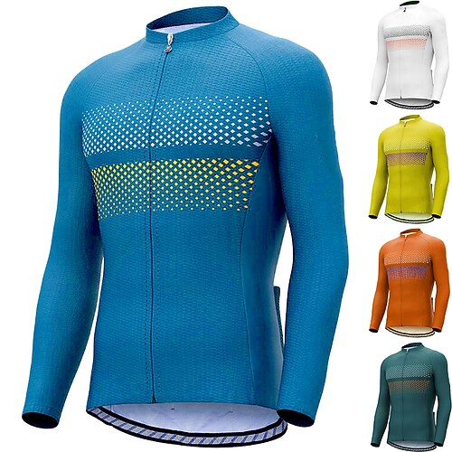 21Grams Men's Cycling Jersey Long Sleeve Bike Jersey Top with 3 Rear Pockets Mountain Bike MTB Road Bike Cycling Breathable Quick Dry Moisture Wicking Reflective Strips Green Yellow Orange Polka Dot
21Grams Men's Cycling Jersey Long Sleeve Bike Jersey Top with 3 Rear Pockets Mountain Bike MTB Road Bike Cycling Breathable Quick Dry Moisture Wicking Reflective Strips Green Yellow Orange Polka Dot