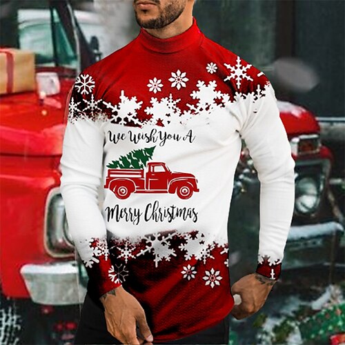 Men's T shirt Tee Graphic Snowflake Turtleneck Red 3D Print Outdoor Christmas Long Sleeve Print Clothing Apparel Basic Streetwear Designer Comfortable
Men's T shirt Tee Graphic Snowflake Turtleneck Red 3D Print Outdoor Christmas Long Sleeve Print Clothing Apparel Basic Streetwear Designer Comfortable