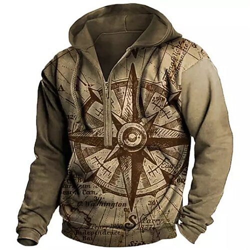 Men's Pullover Full Zip Hoodie Brown Hooded Graphic Prints Zipper Print Casual Daily Sports 3D Print Basic Streetwear Designer Spring Fall Clothing Apparel Compass Hoodies Sweatshirts
Men's Pullover Full Zip Hoodie Brown Hooded Graphic Prints Zipper Print Casual Daily Sports 3D Print Basic Streetwear Designer Spring Fall Clothing Apparel Compass Hoodies Sweatshirts