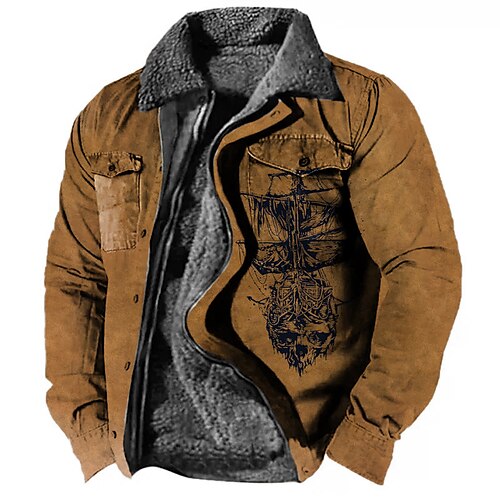 Men's Coat Warm Sports & Outdoor Zipper Skull Ship 3D Printed Graphic Turndown Sports Jacket Outerwear Long Sleeve Pocket Fall & Winter
Men's Coat Warm Sports & Outdoor Zipper Skull Ship 3D Printed Graphic Turndown Sports Jacket Outerwear Long Sleeve Pocket Fall & Winter