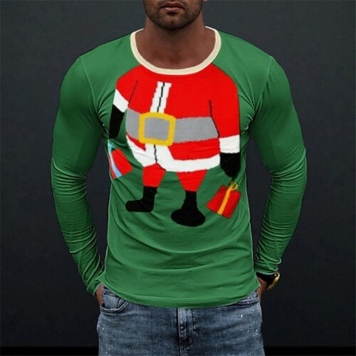Men's T shirt Tee Santa Claus Graphic Prints Crew Neck Green 3D Print Outdoor Christmas Long Sleeve Print Clothing Apparel Basic Sports Designer Casual
Men's T shirt Tee Santa Claus Graphic Prints Crew Neck Green 3D Print Outdoor Christmas Long Sleeve Print Clothing Apparel Basic Sports Designer Casual