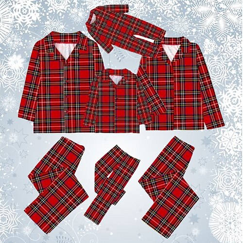 Christmas Pajamas Family Set Ugly Plaid Home Red Long Sleeve Mom Dad and Me Daily Matching Outfits
Christmas Pajamas Family Set Ugly Plaid Home Red Long Sleeve Mom Dad and Me Daily Matching Outfits