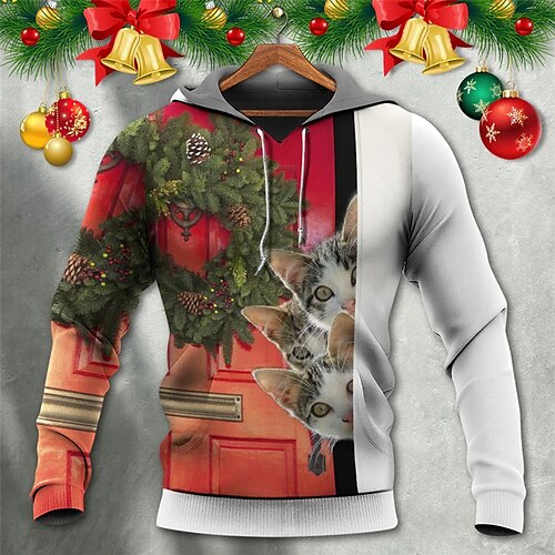 Men's Pullover Hoodie Sweatshirt Red Hooded Cat Graphic Prints Ugly Christmas Print Christmas Daily Sports 3D Print Basic Streetwear Designer Spring & Fall Clothing Apparel Hoodies Sweatshirts
Men's Pullover Hoodie Sweatshirt Red Hooded Cat Graphic Prints Ugly Christmas Print Christmas Daily Sports 3D Print Basic Streetwear Designer Spring & Fall Clothing Apparel Hoodies Sweatshirts