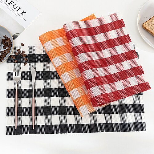 Buffalo Plaid Placemats,Placemats Set for Dining Table Washable Woven Vinyl Non-Slip Placemat Heat-Resistant Durable Table Mats for Dining Table Easy to Clean
Buffalo Plaid Placemats,Placemats Set for Dining Table Washable Woven Vinyl Non-Slip Placemat Heat-Resistant Durable Table Mats for Dining Table Easy to Clean