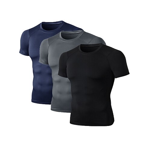 Men's Compression Shirt 3 Pack Short Sleeve Compression Clothing Casual Athleisure Spandex Breathable Quick Dry Lightweight Fitness Gym Workout Running Sportswear Activewear Solid Colored Ash Black
Men's Compression Shirt 3 Pack Short Sleeve Compression Clothing Casual Athleisure Spandex Breathable Quick Dry Lightweight Fitness Gym Workout Running Sportswear Activewear Solid Colored Ash Black