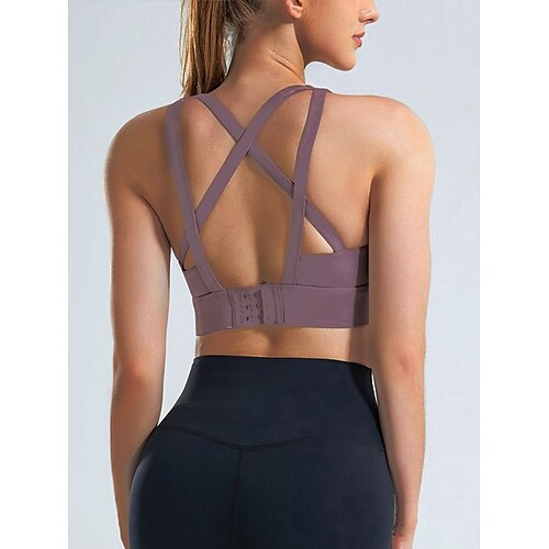 Women's High Support Sports Bra Running Bra Wirefree Back Clasp Bra Top Padded Fitness Gym Workout Running Adjustable High Impact Quick Dry Black Green Purple Solid Colored
Women's High Support Sports Bra Running Bra Wirefree Back Clasp Bra Top Padded Fitness Gym Workout Running Adjustable High Impact Quick Dry Black Green Purple Solid Colored