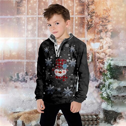 Kids Boys Ugly Christmas Sweatshirt Pullover Snowman Long Sleeve Button Children Top Casual Sweatshirt Pullover Adorable Black Winter 7-13 Years Fall
Kids Boys Ugly Christmas Sweatshirt Pullover Snowman Long Sleeve Button Children Top Casual Sweatshirt Pullover Adorable Black Winter 7-13 Years Fall