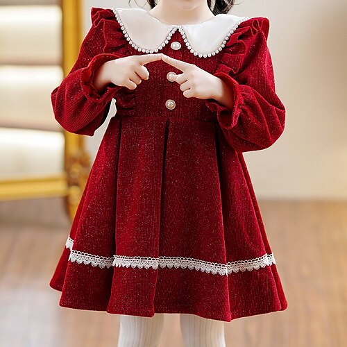 Kids Girls' Party Dress Solid Color Party Dress Knee-length Dress Special Occasion Zipper Crew Neck Long Sleeve Adorable Dress 4-12 Years Winter Pink Red
Kids Girls' Party Dress Solid Color Party Dress Knee-length Dress Special Occasion Zipper Crew Neck Long Sleeve Adorable Dress 4-12 Years Winter Pink Red