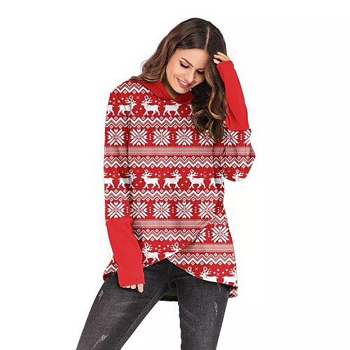 Reindeer Masquerade Hoodie Women's Christmas Christmas Carnival Masquerade Adults' Christmas Vacation Polyester Top
Reindeer Masquerade Hoodie Women's Christmas Christmas Carnival Masquerade Adults' Christmas Vacation Polyester Top