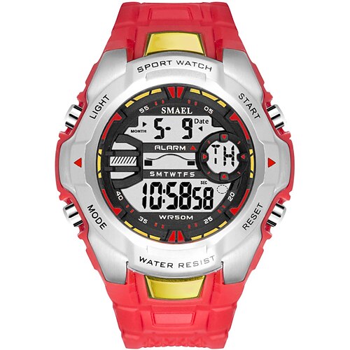 SMAEL Brand Men's Watches PU Strap Simple LED Digital Military Alarm Watch Sport Electronic Watch Waterproof 50m
SMAEL Brand Men's Watches PU Strap Simple LED Digital Military Alarm Watch Sport Electronic Watch Waterproof 50m