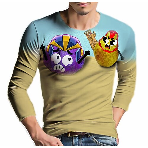 Men's T shirt Tee Fruit Graphic Prints Crew Neck Blue Yellow 3D Print Funny Outdoor Street Long Sleeve Print Clothing Apparel Basic Sports Designer Casual
Men's T shirt Tee Fruit Graphic Prints Crew Neck Blue Yellow 3D Print Funny Outdoor Street Long Sleeve Print Clothing Apparel Basic Sports Designer Casual