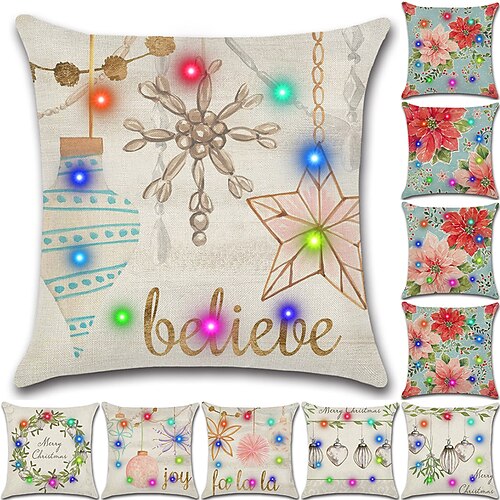 Christmas LED Lights Throw Pillow Cover 1PC Merry Christmas Soft Decorative Square Cushion Pillowcase for Bedroom Livingroom Sofa Couch Chair Superior Quality
Christmas LED Lights Throw Pillow Cover 1PC Merry Christmas Soft Decorative Square Cushion Pillowcase for Bedroom Livingroom Sofa Couch Chair Superior Quality