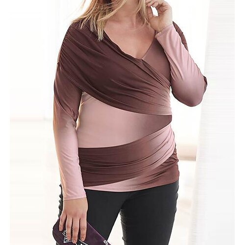 Women's Plus Size Tops Blouse Ombre Patchwork Long Sleeve V Neck Fashion Modern Vacation Going out Polyester Winter Fall Pink
Women's Plus Size Tops Blouse Ombre Patchwork Long Sleeve V Neck Fashion Modern Vacation Going out Polyester Winter Fall Pink