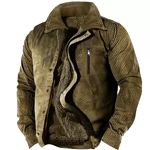 Men's Coat Warm Sports & Outdoor Single Breasted Pure Color 3D Printed Graphic Turndown Basic Jacket Outerwear Long Sleeve Fleece Fall & Winter
Men's Coat Warm Sports & Outdoor Single Breasted Pure Color 3D Printed Graphic Turndown Basic Jacket Outerwear Long Sleeve Fleece Fall & Winter