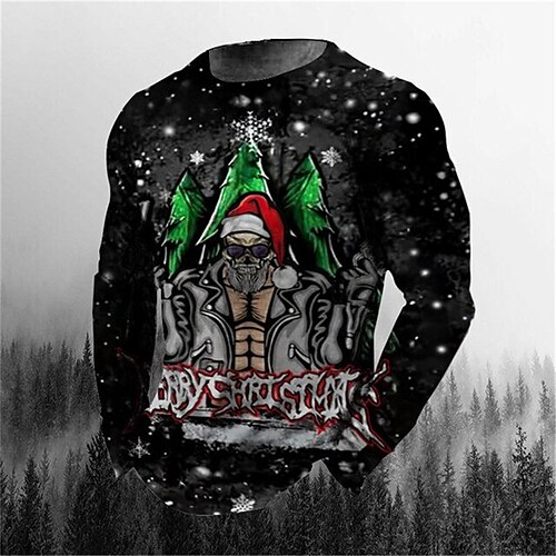 Men's T shirt Tee Santa Claus Graphic Prints Crew Neck Black Red 3D Print Christmas Daily Long Sleeve Print Clothing Apparel Basic Streetwear Designer Casual
Men's T shirt Tee Santa Claus Graphic Prints Crew Neck Black Red 3D Print Christmas Daily Long Sleeve Print Clothing Apparel Basic Streetwear Designer Casual