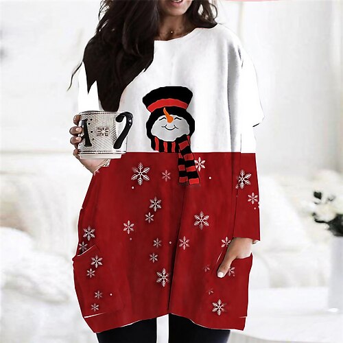 Women's Plus Size Christmas Dress Casual Dress Snowman Long Sleeve Winter Fall Casual Festival Mini Dress Going out Dress
Women's Plus Size Christmas Dress Casual Dress Snowman Long Sleeve Winter Fall Casual Festival Mini Dress Going out Dress