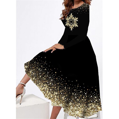 Women's Casual Dress Swing Dress Midi Dress Gold Long Sleeve Snowflake Pocket Winter Fall Spring Crew Neck Fashion Christmas Daily Weekend 2022 S M L XL XXL 3XL
Women's Casual Dress Swing Dress Midi Dress Gold Long Sleeve Snowflake Pocket Winter Fall Spring Crew Neck Fashion Christmas Daily Weekend 2022 S M L XL XXL 3XL