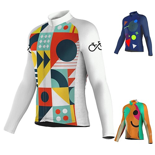Men's Cycling Jersey Long Sleeve Bike Jersey Top with 3 Rear Pockets Geometric Pattern Mountain Bike MTB Road Bike Cycling Breathable Quick Dry Moisture Wicking Reflective Strips Spandex Sports
Men's Cycling Jersey Long Sleeve Bike Jersey Top with 3 Rear Pockets Geometric Pattern Mountain Bike MTB Road Bike Cycling Breathable Quick Dry Moisture Wicking Reflective Strips Spandex Sports