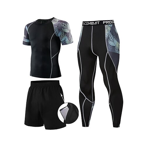 Men's Activewear Set Compression Suit Side Pockets 3-Piece Athletic Breathable Quick Dry Moisture Wicking Fitness Running Jogging Sportswear Activewear Red / black Yellow / Black WhiteBlack
Men's Activewear Set Compression Suit Side Pockets 3-Piece Athletic Breathable Quick Dry Moisture Wicking Fitness Running Jogging Sportswear Activewear Red / black Yellow / Black WhiteBlack