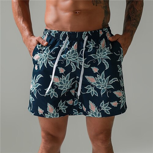 Men's Swim Shorts Swim Trunks Board Shorts Drawstring Elastic Waist Leaf Flamingo Print Comfort Breathable Knee Length Casual Daily Beach Fashion Streetwear Black Blue Micro-elastic
Men's Swim Shorts Swim Trunks Board Shorts Drawstring Elastic Waist Leaf Flamingo Print Comfort Breathable Knee Length Casual Daily Beach Fashion Streetwear Black Blue Micro-elastic