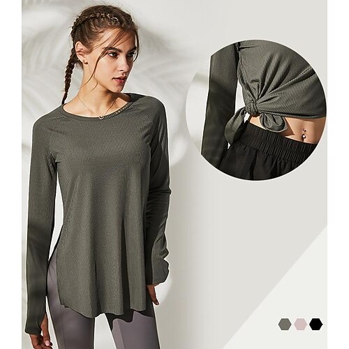 Women's Sports Top Workout Quick-drying Breathable Waist Strap Design Long Sleeves Yoga Running Fitness Sportwear
Women's Sports Top Workout Quick-drying Breathable Waist Strap Design Long Sleeves Yoga Running Fitness Sportwear