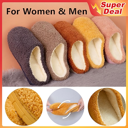 Home Slippers for Women Men, Fuzzy House Slippers Memory Foam Slippers Slip on Cozy Bedroom Shoes Anti-Skid Rubber Sole Indoor Outdoor Shoes
Home Slippers for Women Men, Fuzzy House Slippers Memory Foam Slippers Slip on Cozy Bedroom Shoes Anti-Skid Rubber Sole Indoor Outdoor Shoes