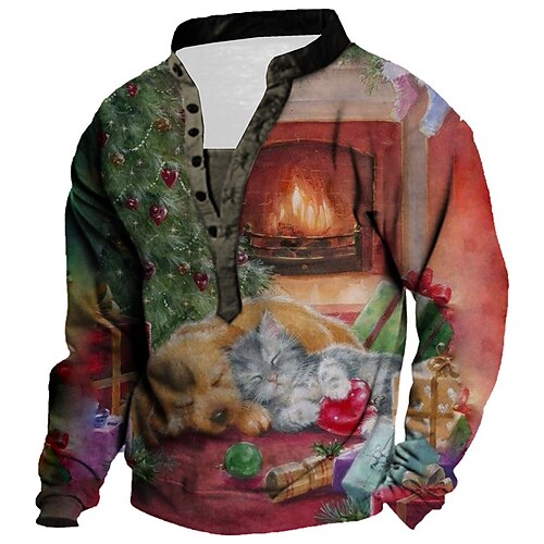 Men's Sweatshirt Pullover Red Standing Collar Cat Graphic Prints Print Casual Daily Sports 3D Print Streetwear Designer Casual Spring & Fall Clothing Apparel Hoodies Sweatshirts
Men's Sweatshirt Pullover Red Standing Collar Cat Graphic Prints Print Casual Daily Sports 3D Print Streetwear Designer Casual Spring & Fall Clothing Apparel Hoodies Sweatshirts