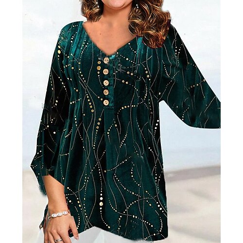 Women's Plus Size Tops Blouse Polka Dot 3/4 Length Sleeve V Neck Fashion Modern Vacation Going out Velvet Winter Fall Green
Women's Plus Size Tops Blouse Polka Dot 3/4 Length Sleeve V Neck Fashion Modern Vacation Going out Velvet Winter Fall Green